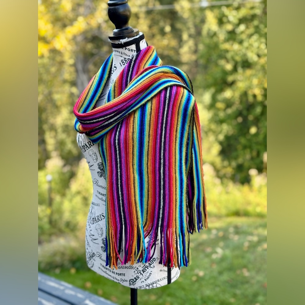 Vibrant Multicolor Striped Scarf